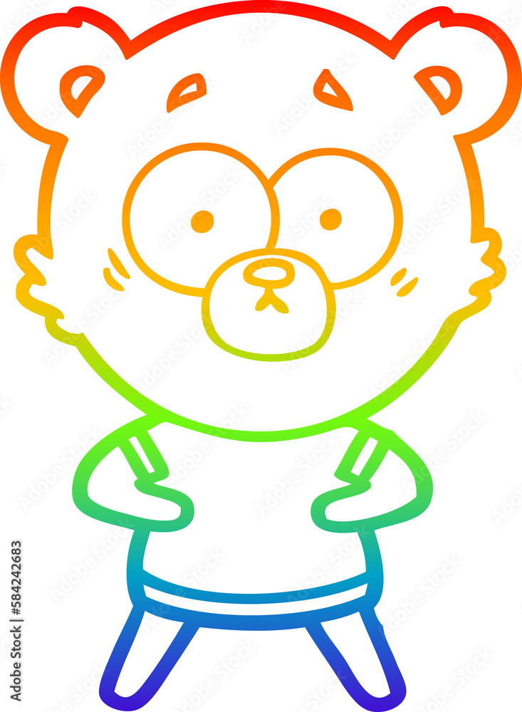 rainbow gradient line drawing surprised polar bear cartoon rainbow gradient line drawing surprised polar bear cartoon
