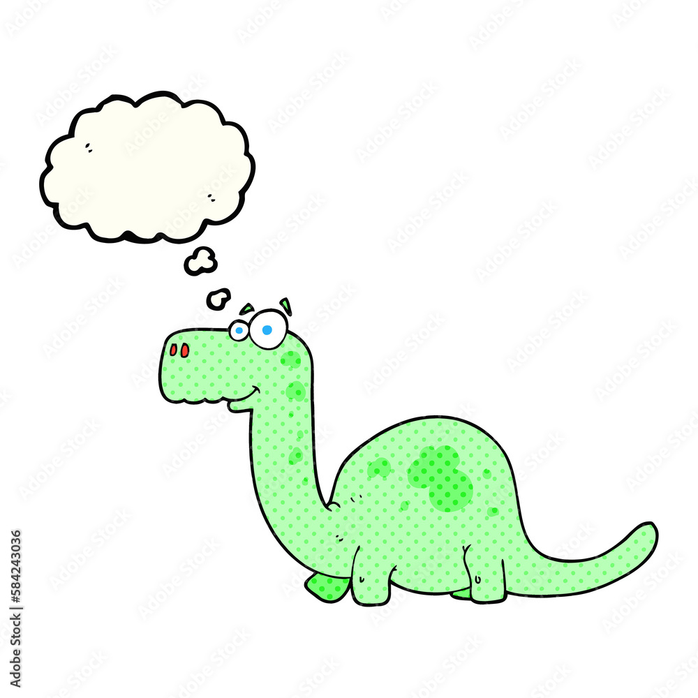 Obraz premium thought bubble cartoon dinosaur
