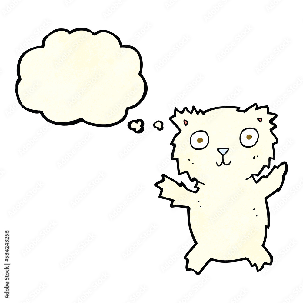 cartoon polar bear with thought bubble
