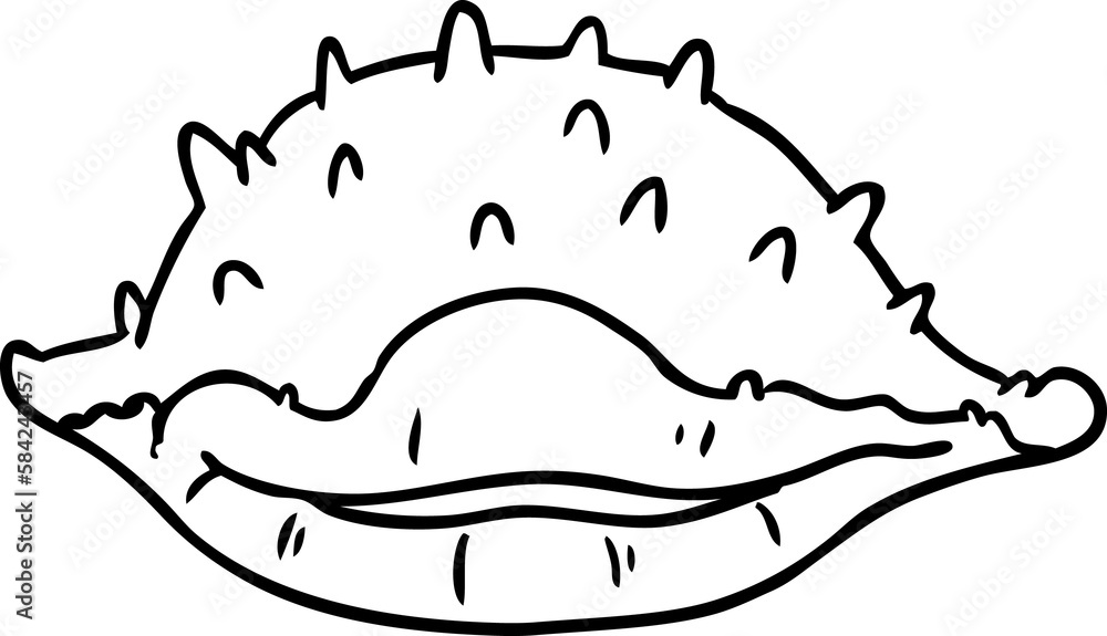 line drawing doodle of a sea shell line drawing doodle of a sea shell