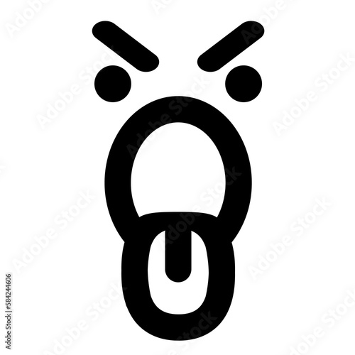 angry shouting opinion face icon