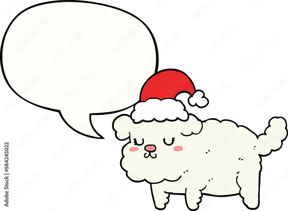 cute christmas dog and speech bubble cute christmas dog and speech bubble