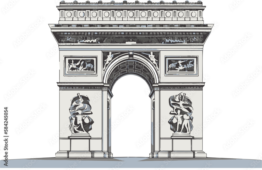 Fototapeta premium arch of triumph vectorial in paris france