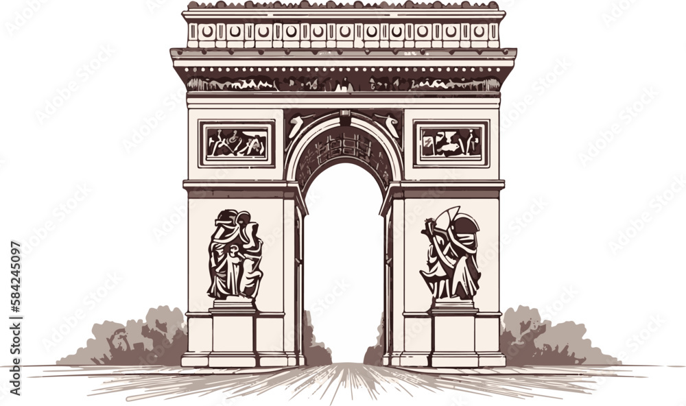 Fototapeta premium arch of triumph vectorial in paris france