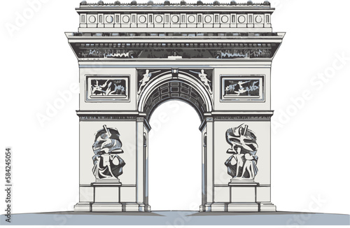 arch of triumph vectorial in paris france