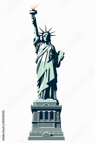 statue of liberty city vector