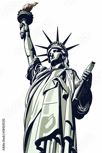 statue of liberty city vector