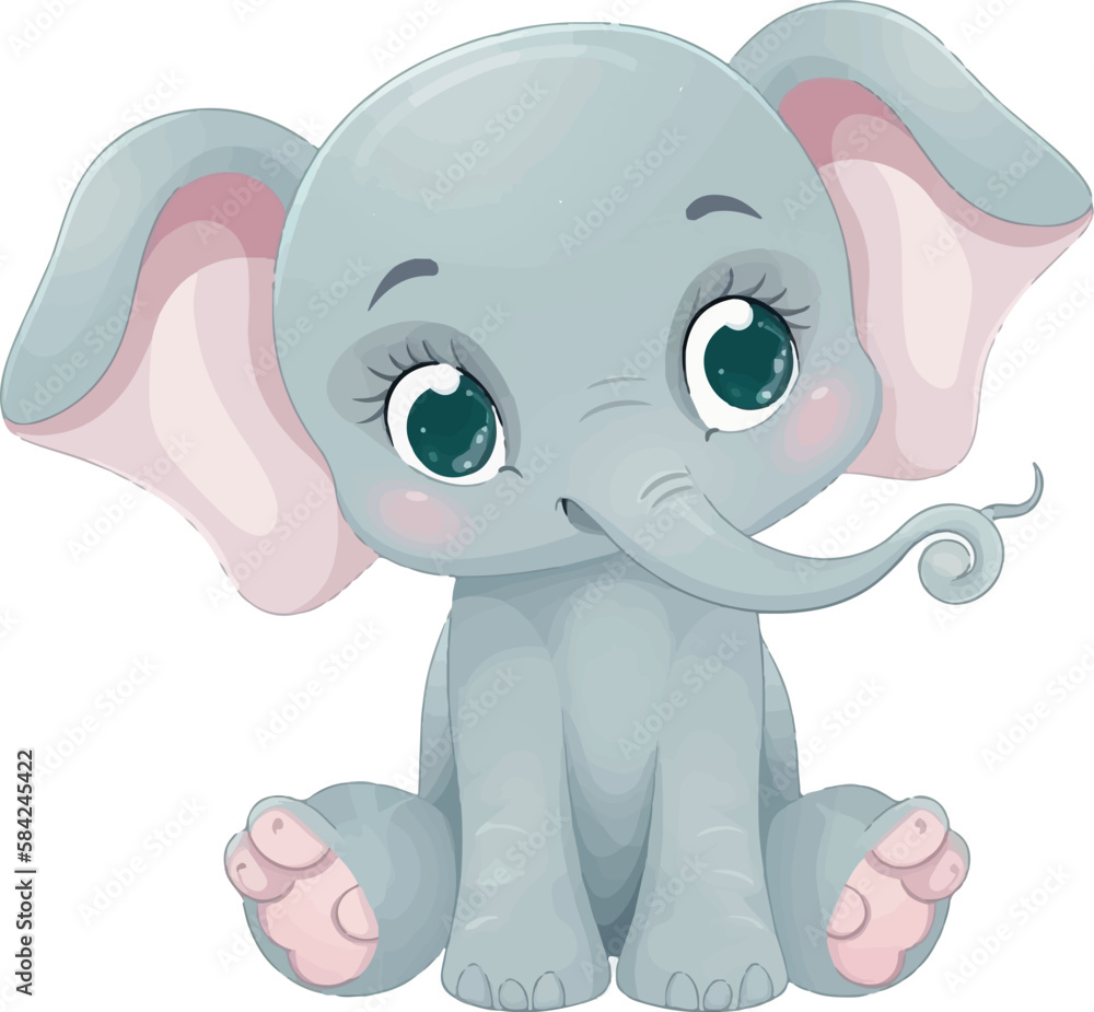 Obraz premium baby elephant cartoon vectorial