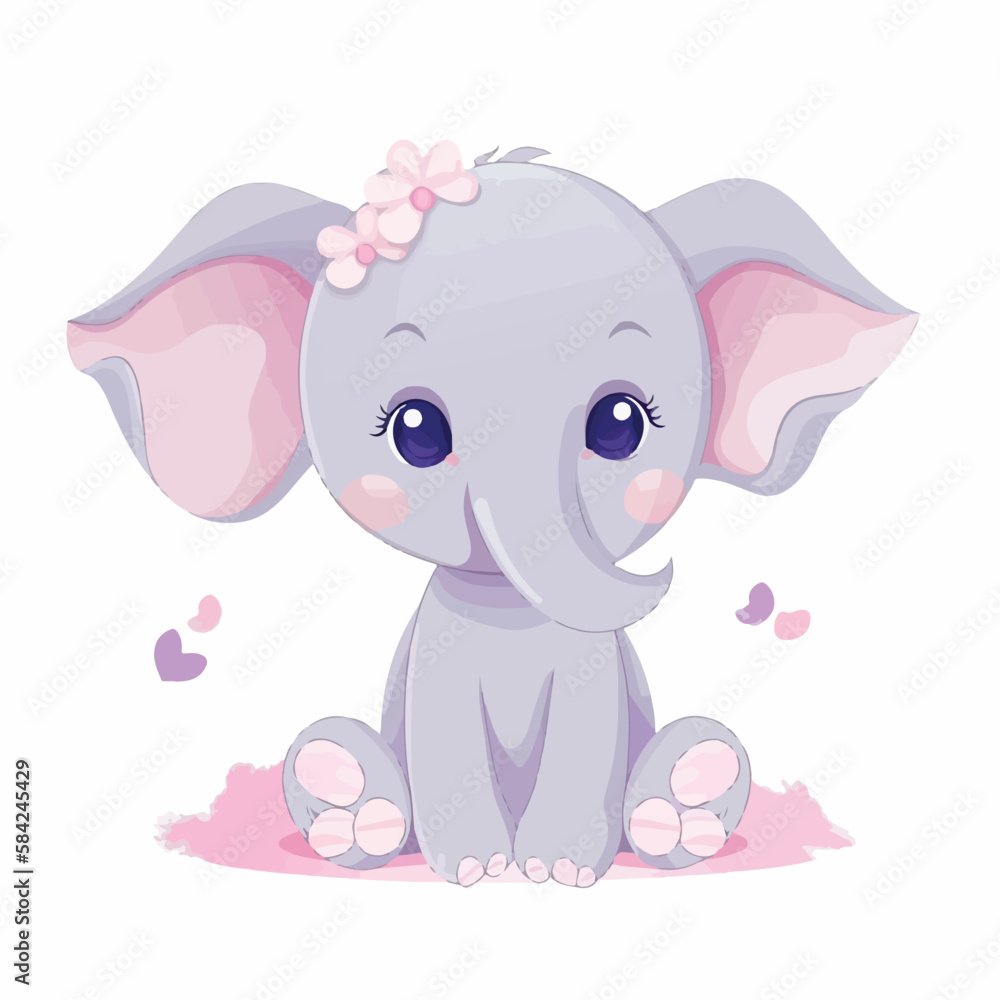 baby elephant cartoon vectorial