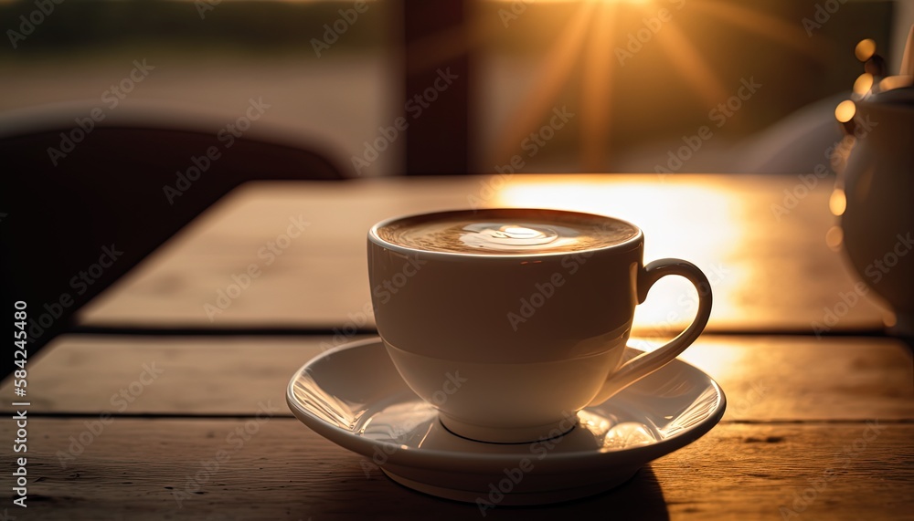 easy simple minimalism style coffee morning drink on table with copy space, Generative Ai easy simple minimalism style coffee morning drink on table with copy space, Generative Ai