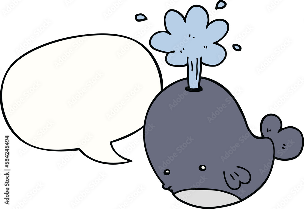 cartoon spouting whale and speech bubble cartoon spouting whale and speech bubble