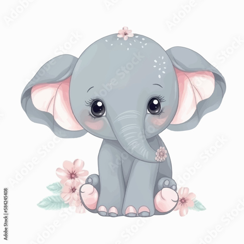 baby elephant cartoon vectorial