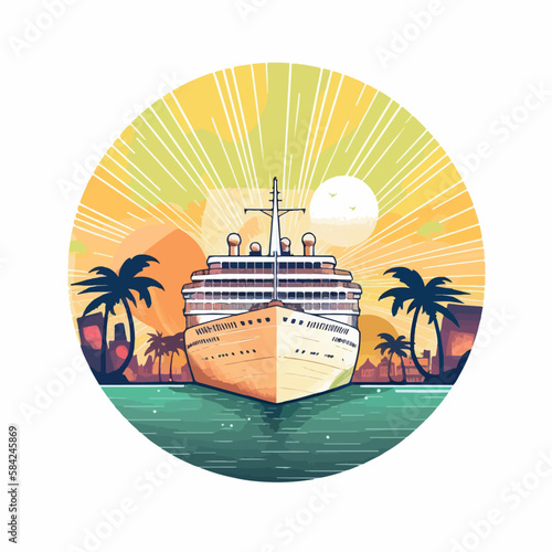 ship in the sea vector