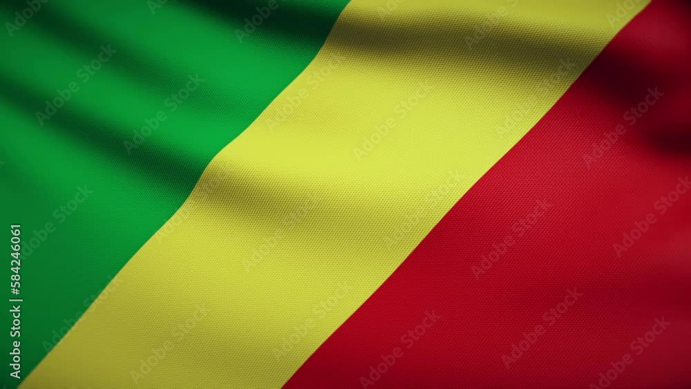 Congo Flag 4K. Realistic Loop Waving with Highly Detailed Fabric. Congo Flag 4K. Realistic Loop Waving with Highly Detailed Fabric.
