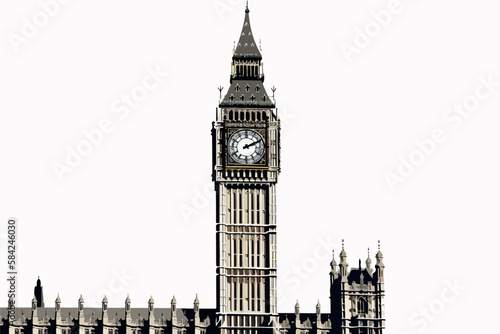 big ben vector, london uk