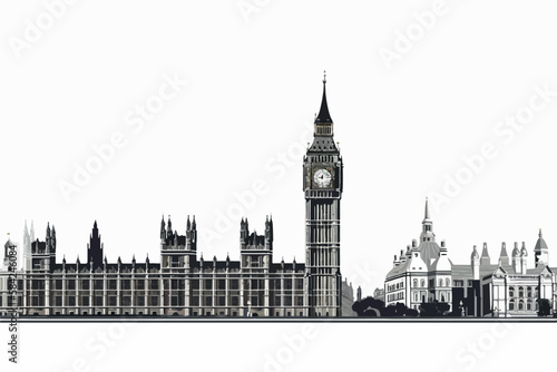 big ben vector, london uk