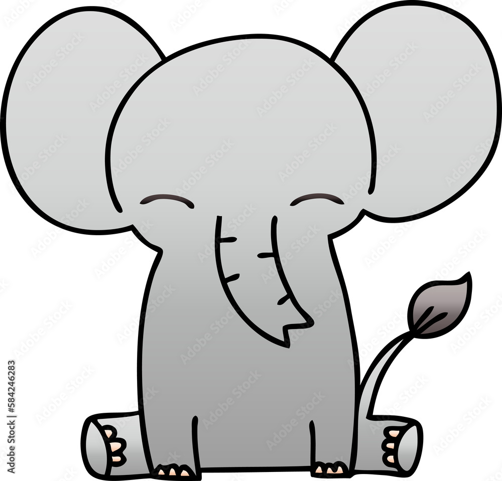 quirky gradient shaded cartoon elephant quirky gradient shaded cartoon elephant