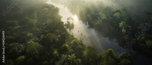 The Amazon Rainforest  Green Paradise. Generative AI