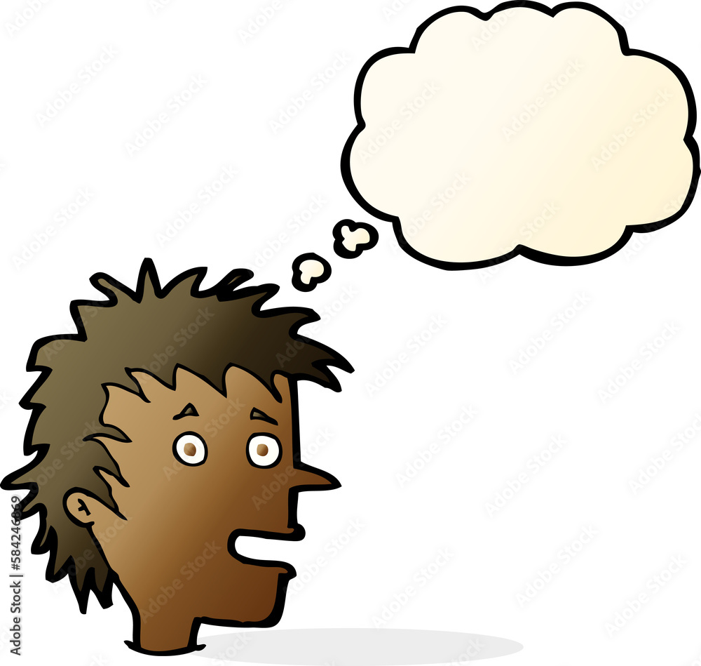 cartoon excited boy with thought bubble cartoon excited boy with thought bubble