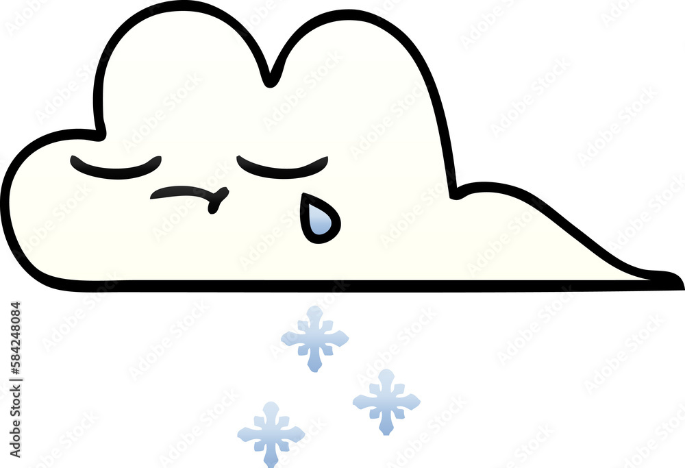 gradient shaded cartoon snow cloud gradient shaded cartoon snow cloud