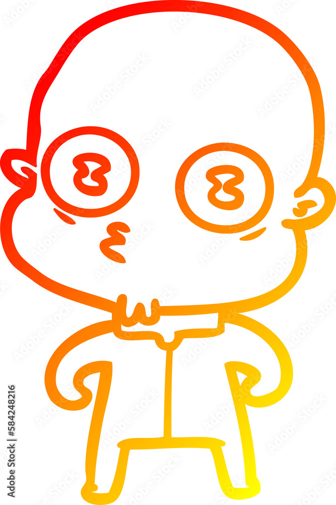 warm gradient line drawing cartoon weird bald spaceman warm gradient line drawing cartoon weird bald spaceman