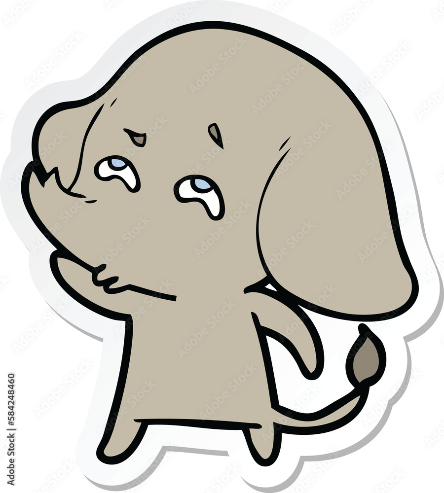 sticker of a cartoon elephant remembering sticker of a cartoon elephant remembering