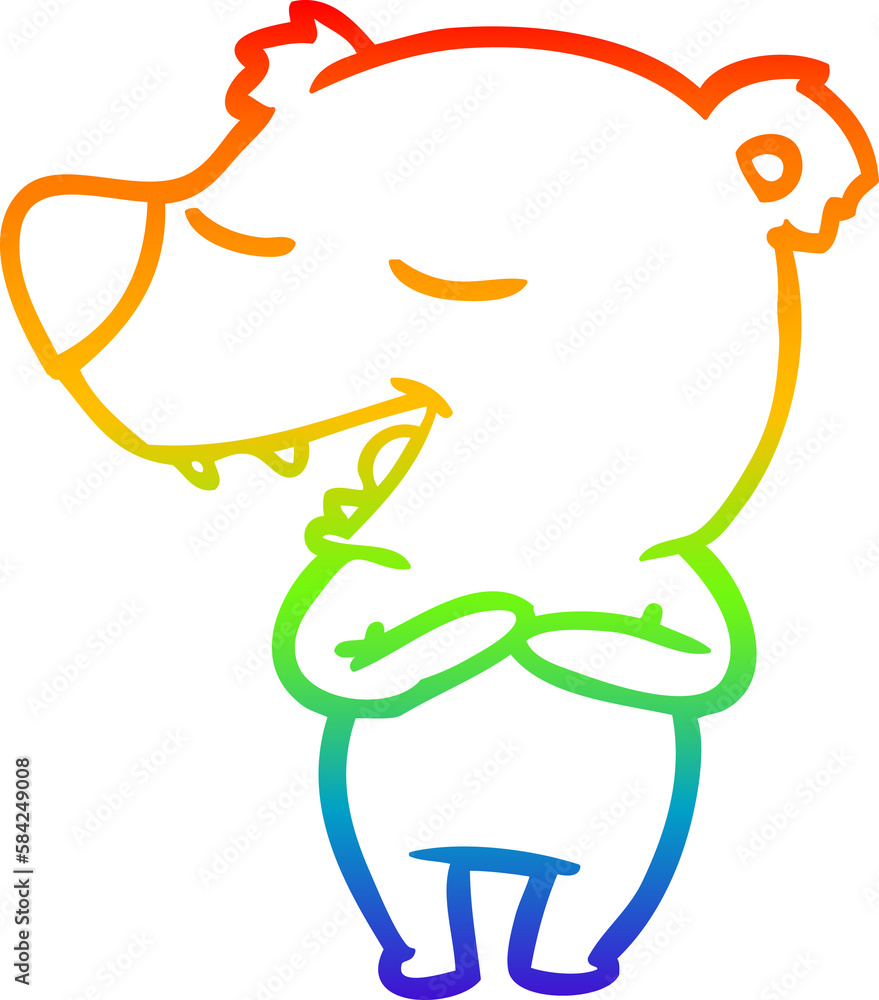 rainbow gradient line drawing cartoon polar bear rainbow gradient line drawing cartoon polar bear