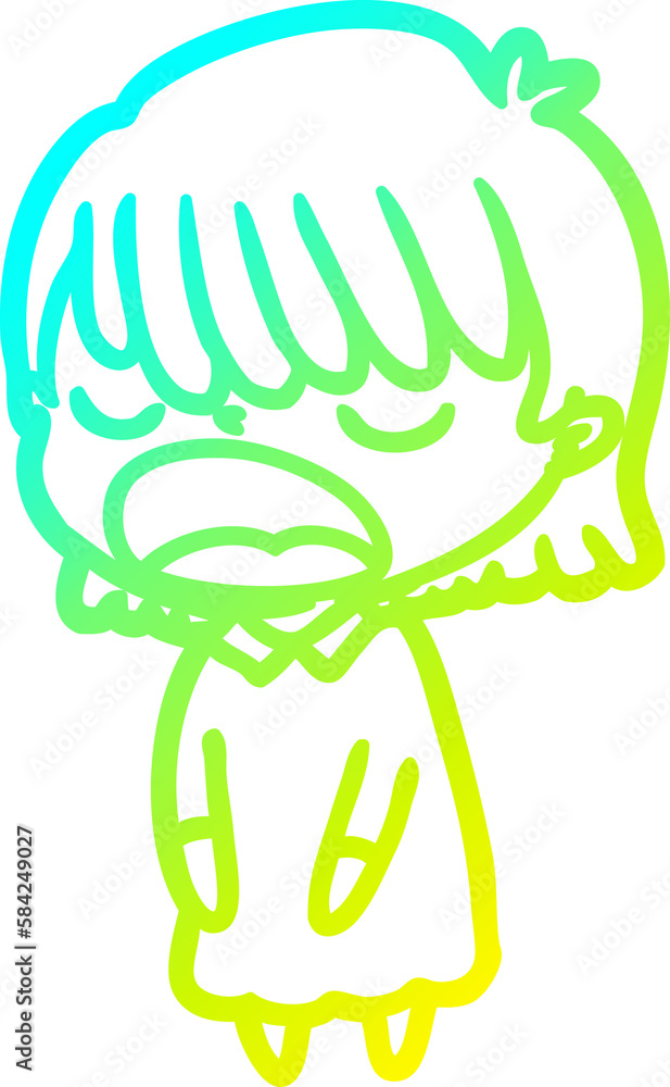 cold gradient line drawing cartoon woman talking loudly cold gradient line drawing cartoon woman talking loudly