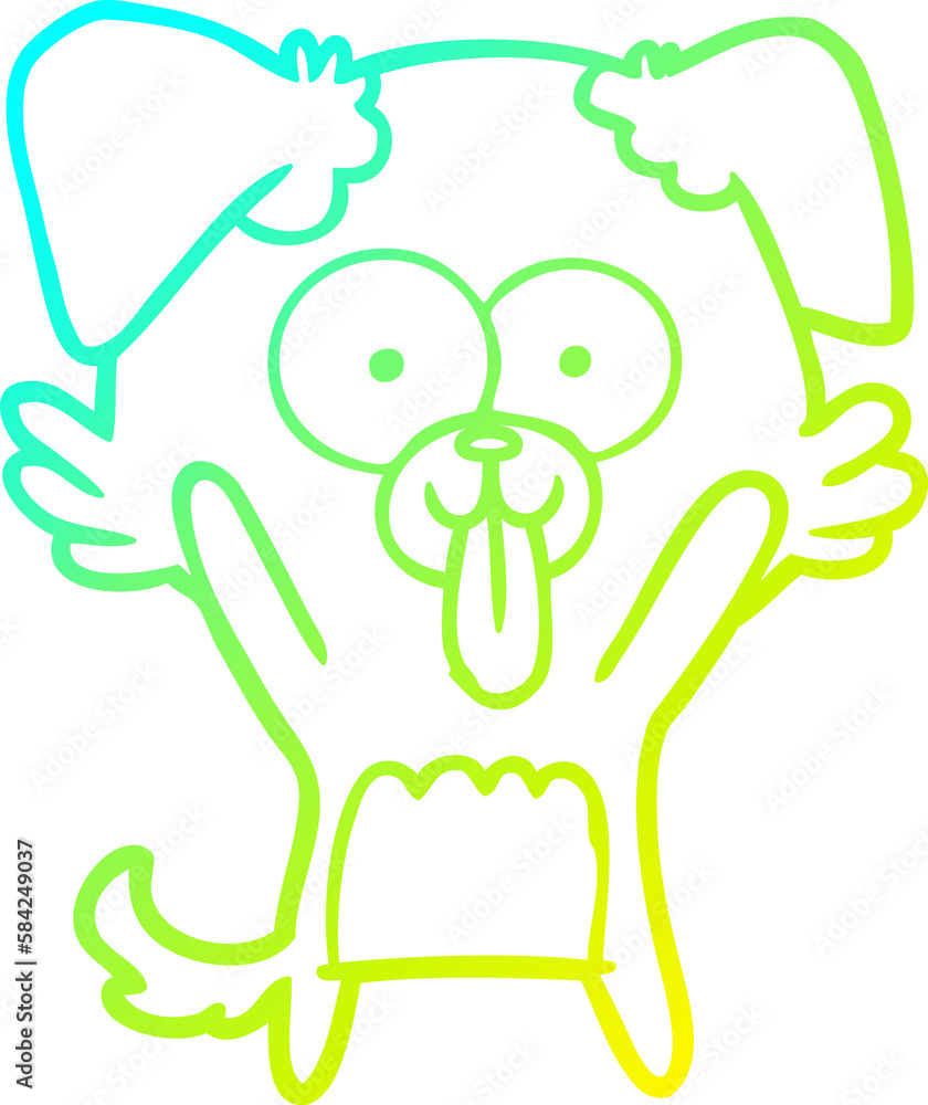 cold gradient line drawing cartoon dog with tongue sticking out cold gradient line drawing cartoon dog with tongue sticking out