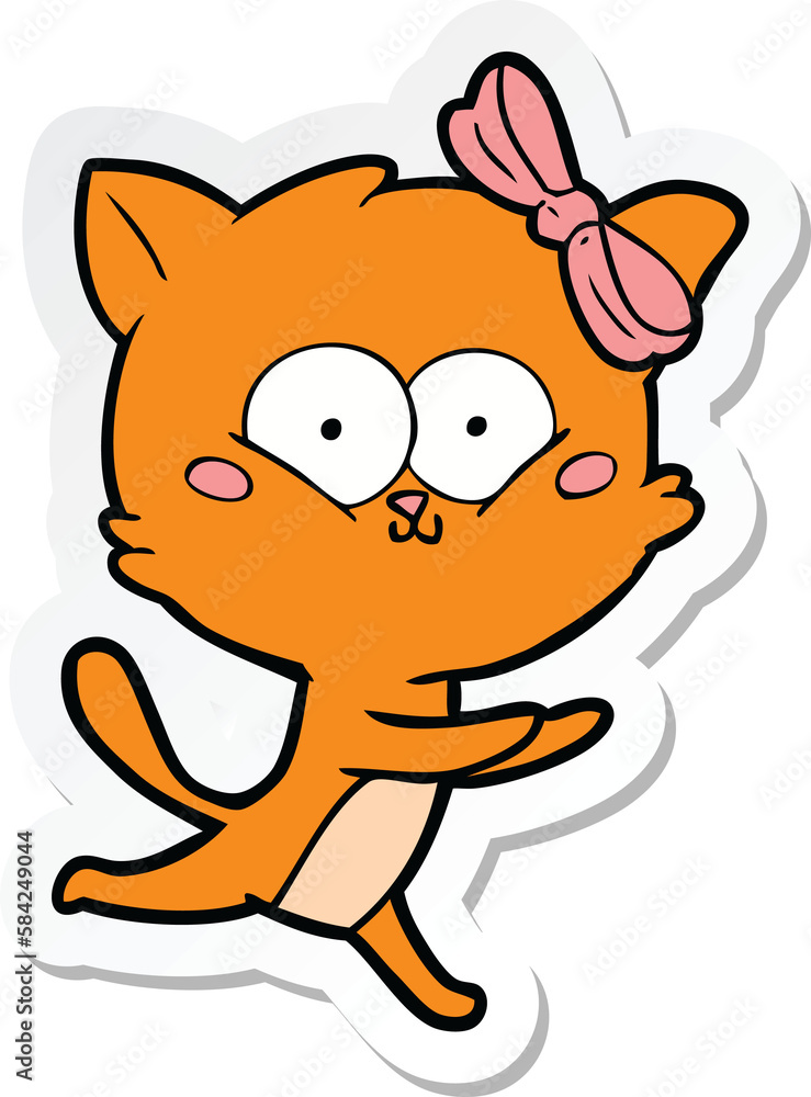 sticker of a cartoon cat