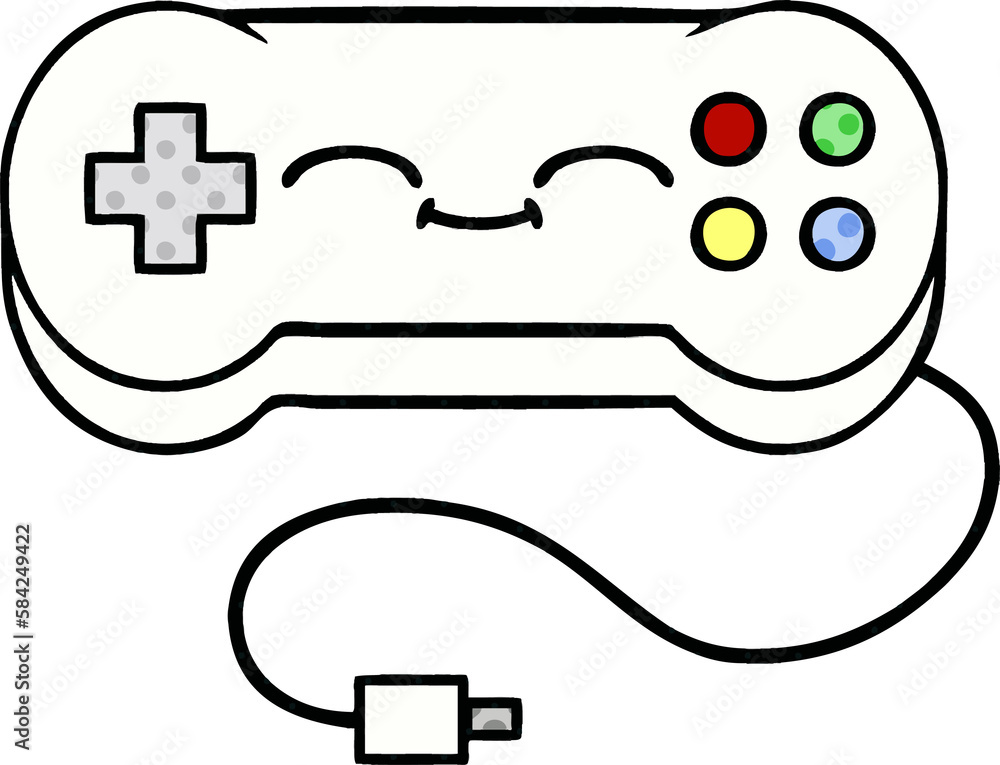 comic book style cartoon game controller comic book style cartoon game controller
