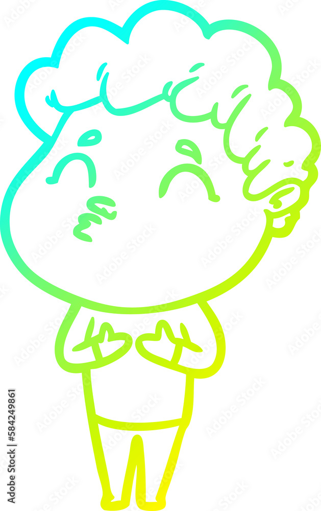 cold gradient line drawing cartoon man pouting cold gradient line drawing cartoon man pouting