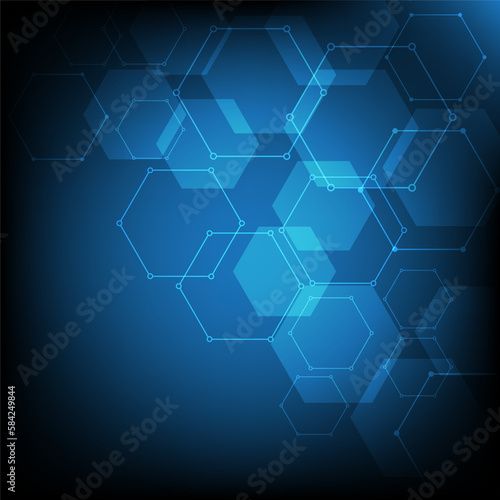 Abstract geometric background. Hexagons design. Illustration for Web Design, Poster, Brochure, Printing, Advertisement, etc.