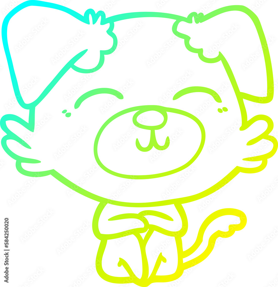 cold gradient line drawing cartoon dog cold gradient line drawing cartoon dog