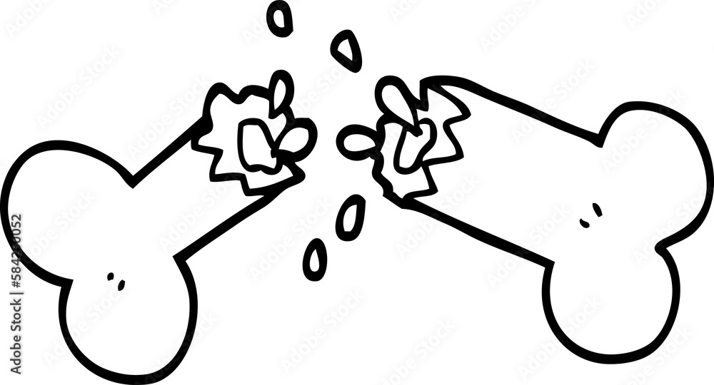 line drawing cartoon snapped bone line drawing cartoon snapped bone