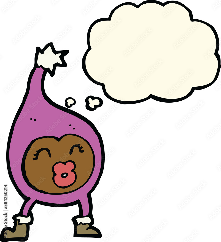 cartoon funny creature with thought bubble cartoon funny creature with thought bubble
