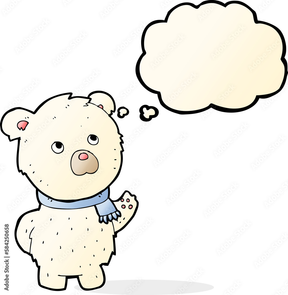 cartoon cute polar bear with thought bubble cartoon cute polar bear with thought bubble