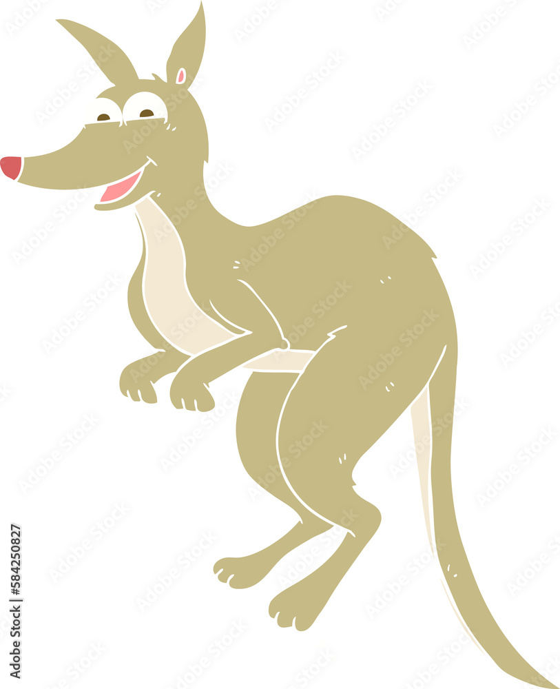 flat color illustration of a cartoon kangaroo flat color illustration of a cartoon kangaroo