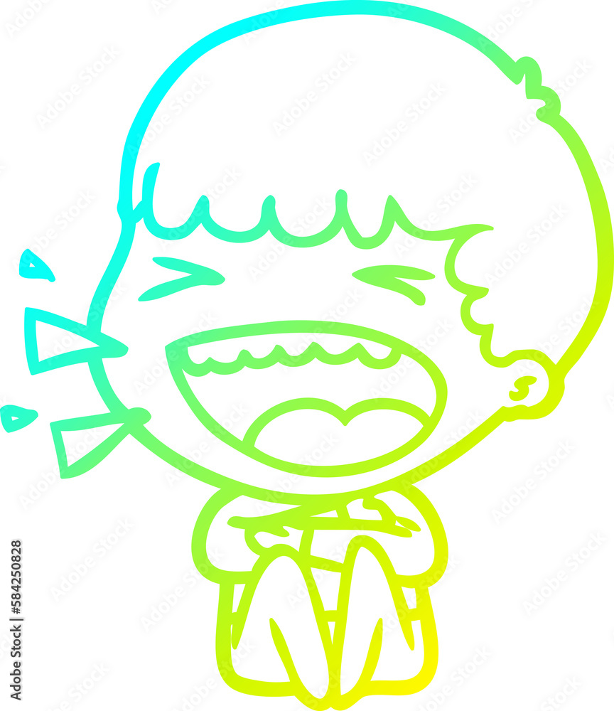 cold gradient line drawing cartoon laughing man cold gradient line drawing cartoon laughing man