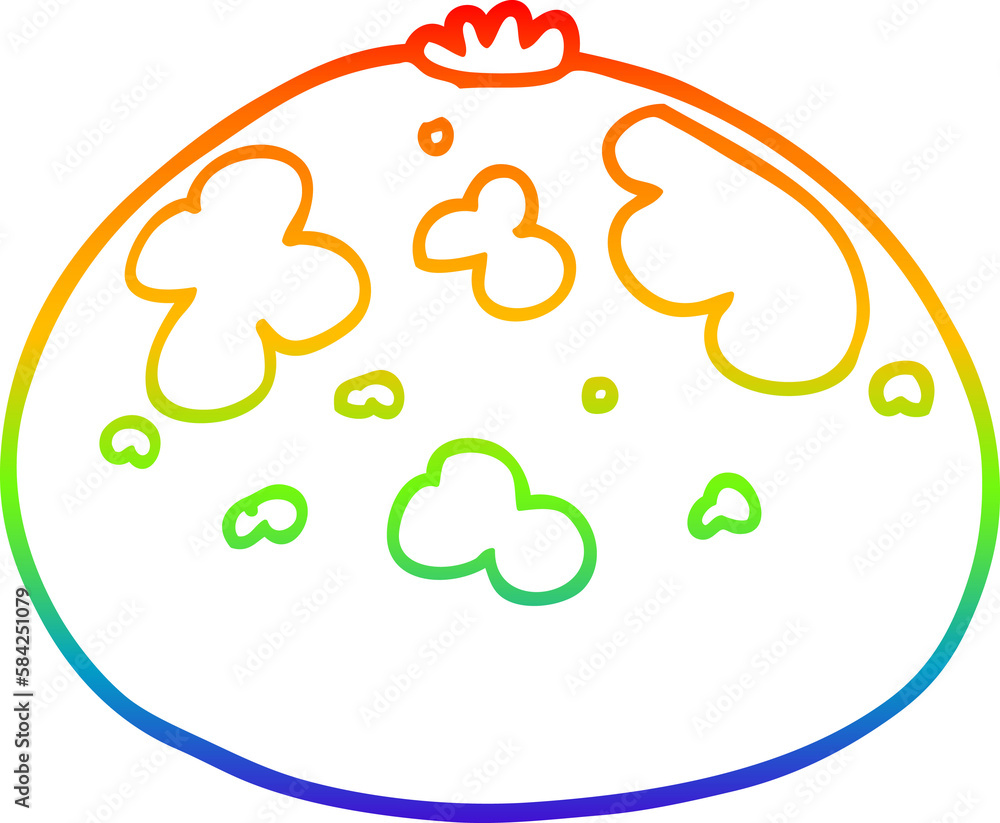 rainbow gradient line drawing cartoon squash