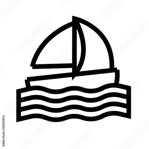 sail boat line icon