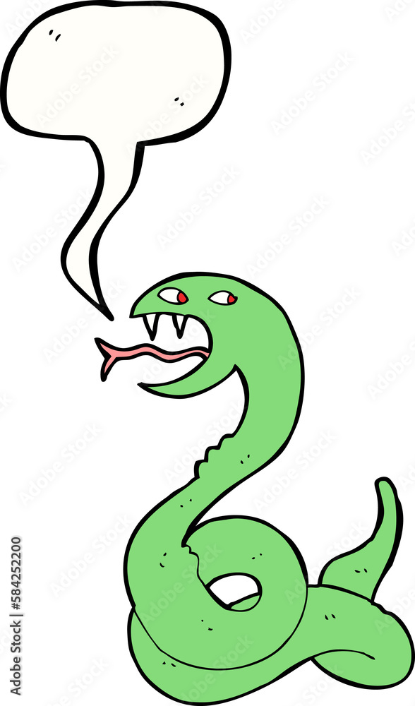 cartoon hissing snake with speech bubble cartoon hissing snake with speech bubble