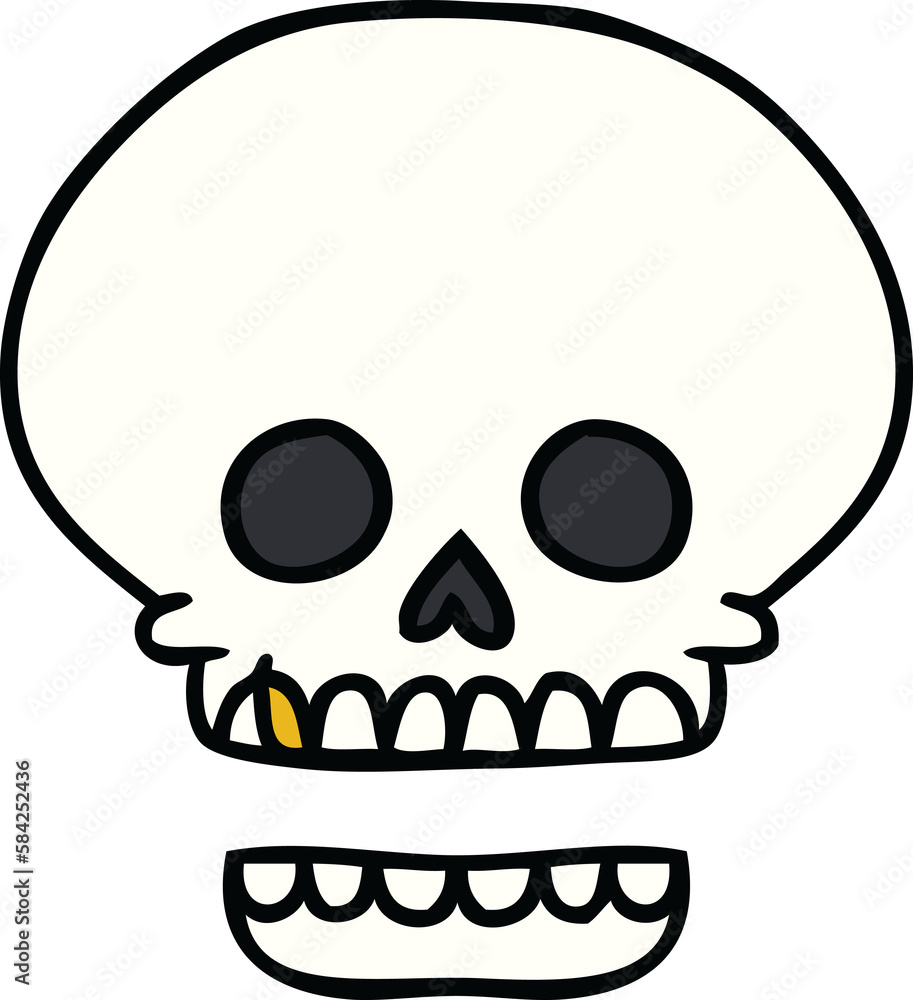 cartoon doodle of a skull head cartoon doodle of a skull head