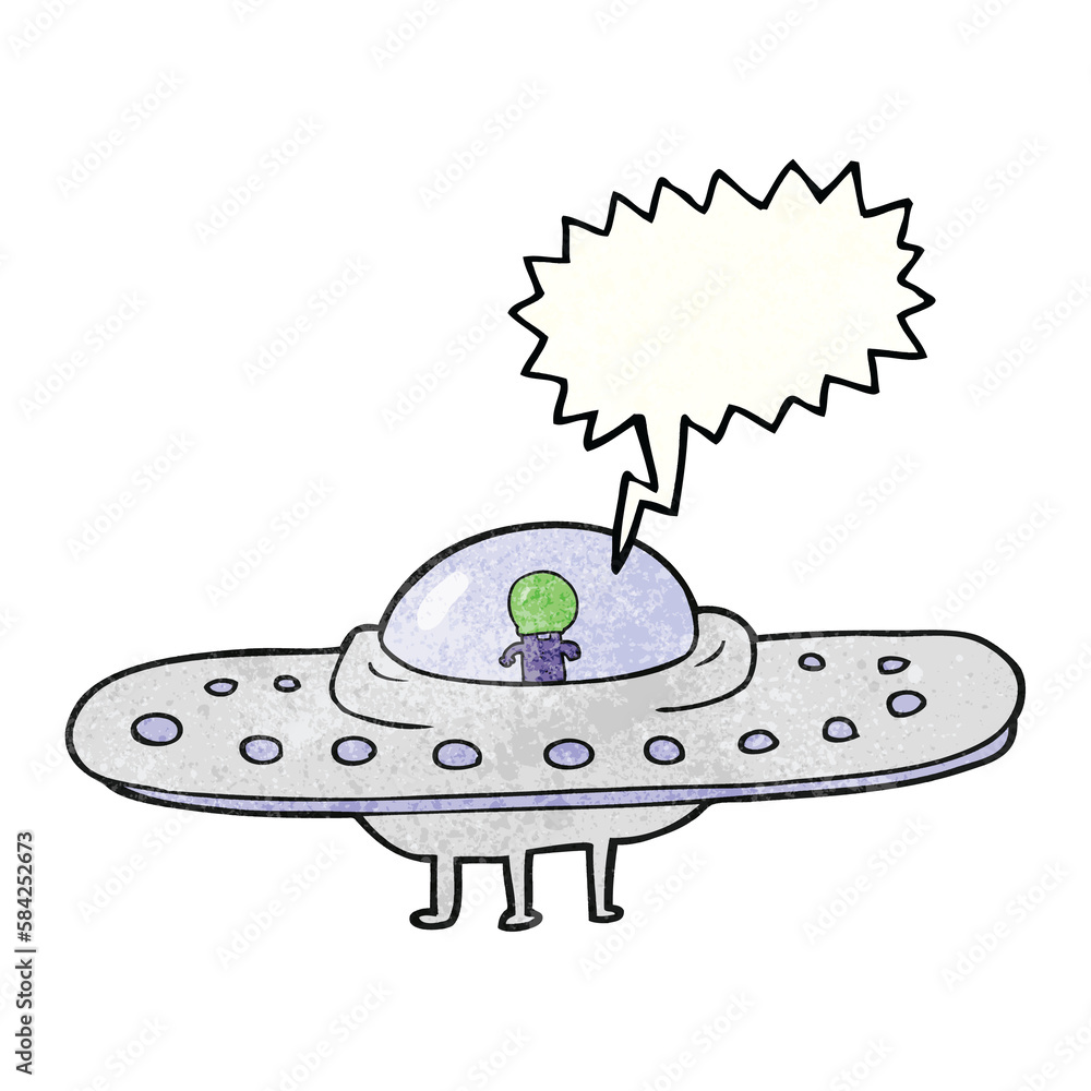 speech bubble textured cartoon flying saucer speech bubble textured cartoon flying saucer