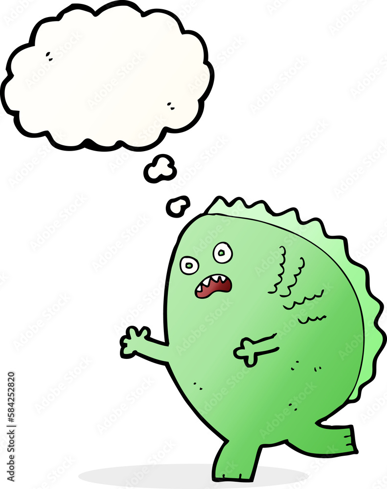 cartoon monster with thought bubble cartoon monster with thought bubble