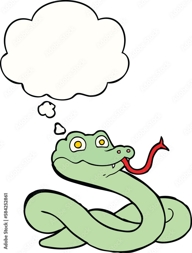 cartoon snake and thought bubble cartoon snake and thought bubble