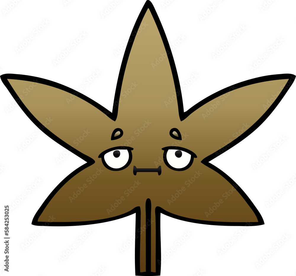 gradient shaded cartoon autumnal leaf gradient shaded cartoon autumnal leaf