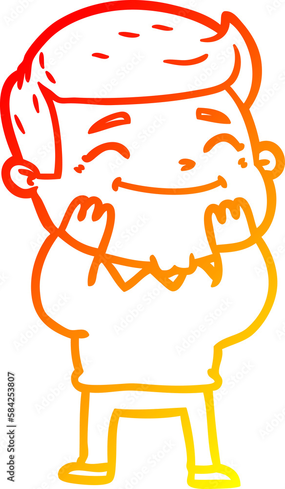 warm gradient line drawing happy cartoon man warm gradient line drawing happy cartoon man