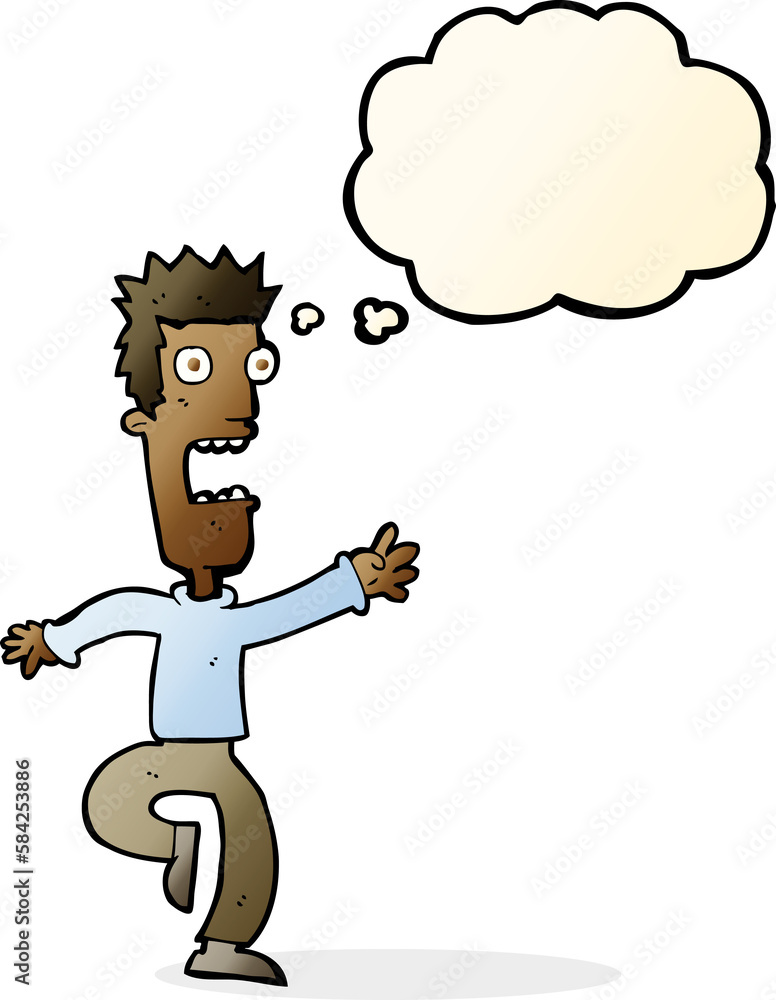cartoon shrieking man with thought bubble cartoon shrieking man with thought bubble