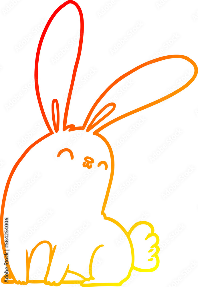warm gradient line drawing cute cartoon rabbit warm gradient line drawing cute cartoon rabbit